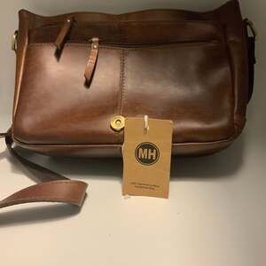 MH Handmade Brown 100% Genuine Leather Messenger Crossbody Bag New